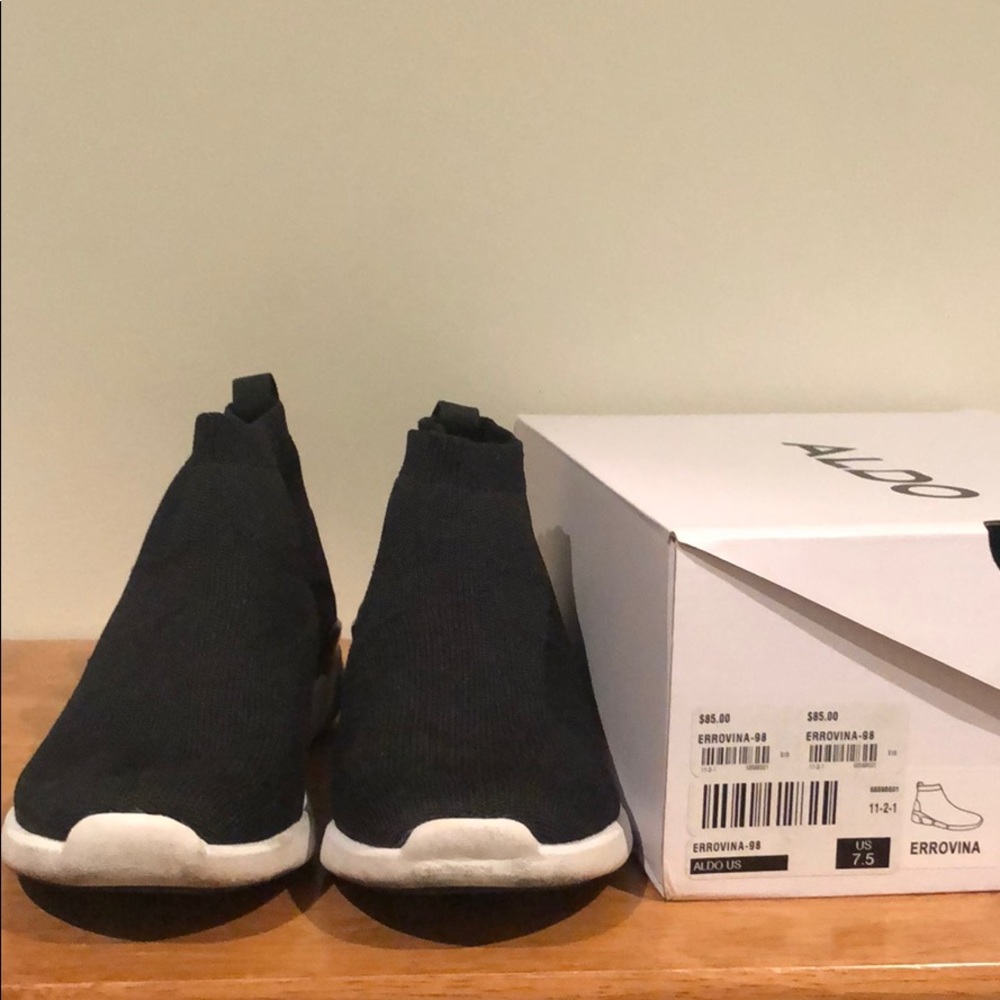 Black with White Sole Aldo Socks Sneakers